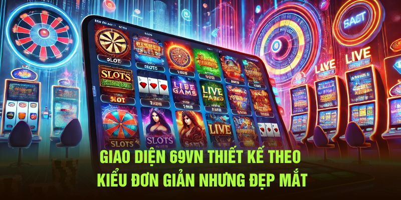 Giao diện 69VN thiết kế theo kiểu đơn giản nhưng đẹp mắt